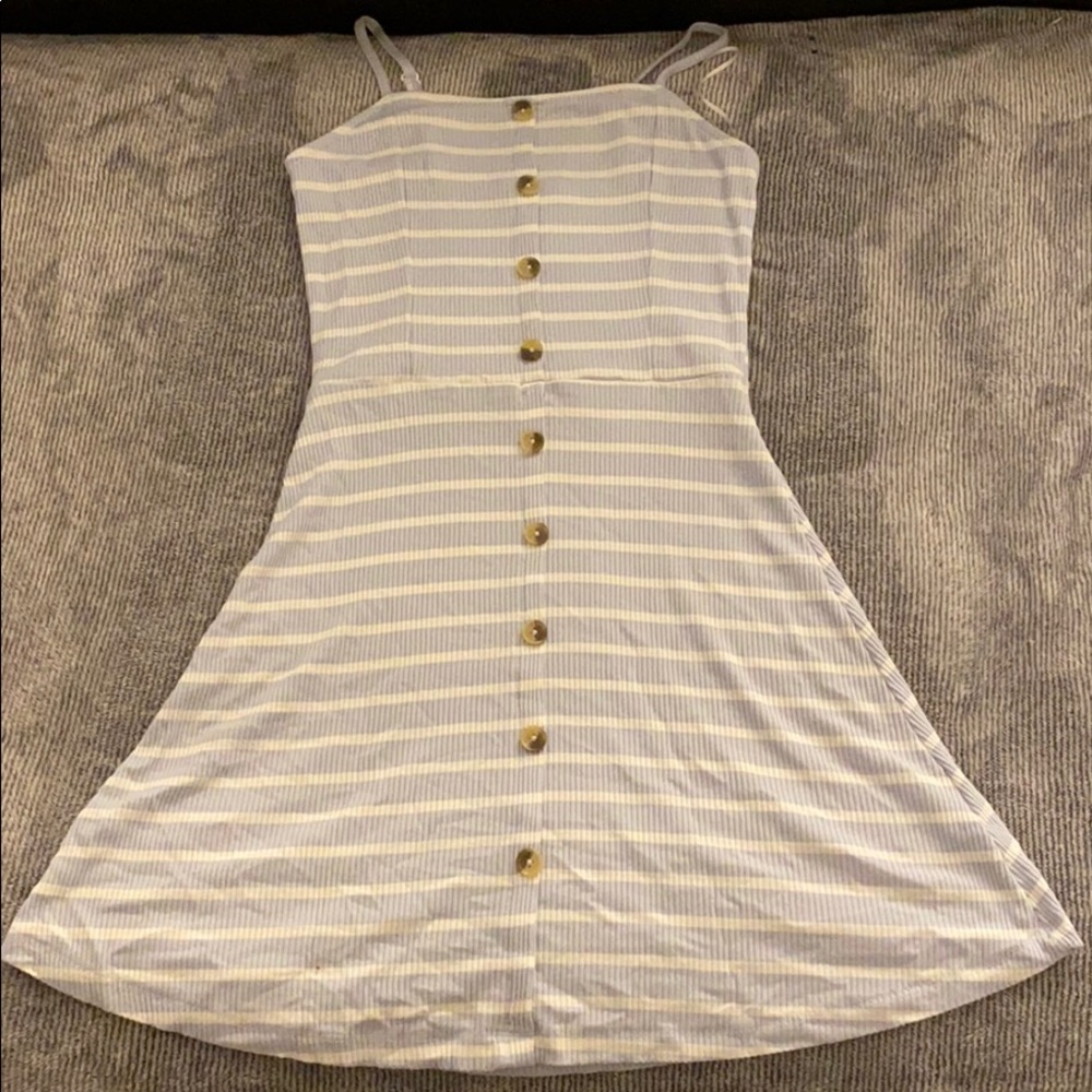 White and Blue Stripped Dress